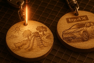 レーザーでオリジナルキーホルダーづくりby トヨタ技術会